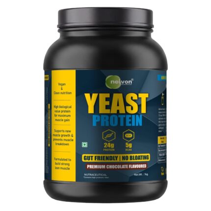 NEIVON Yeast Protein Powder 1kg Chocolate Flavour Jar - 24g Protein, 5g BCAA, Gut Friendly
